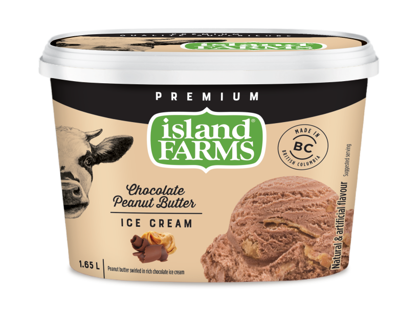 Premium Chocolate Peanut Butter Ice Cream Island Farms
